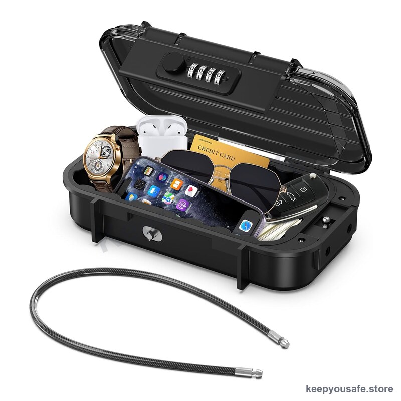 KeepYouSafe Portable Lock Box with Security Cable