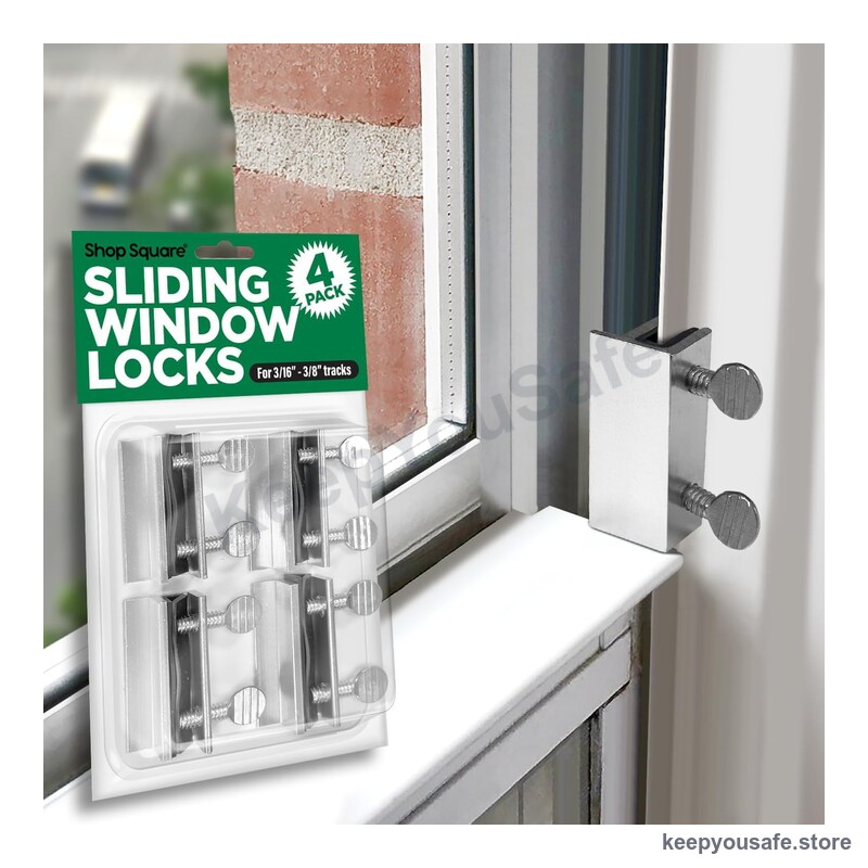 KeepYouSafe Sliding Window & Door Track Locks 4-Pack — KeepYouSafe