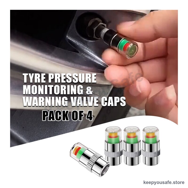 KeepYouSafe Tyre Pressure Monitor Caps (4-Pack)